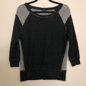 3/4 sleeve gray sweater